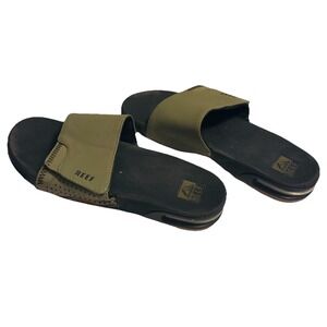 Reef Fanning Slide Men's Sandals Olive/Gum ‎ 8 Medium Sliders